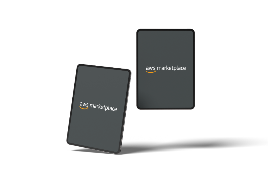 Two tablets with the AWS logo